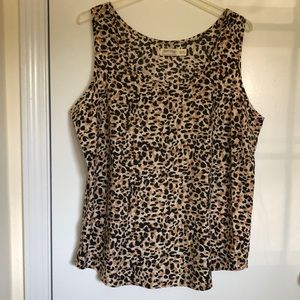 Sleeveless Polyester scoop-neck Tank top XXL (20) Leopard print. Machine wash.